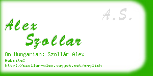 alex szollar business card